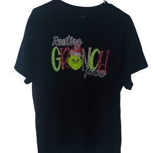 Resting Grinch Face Christmas Graphic Tee